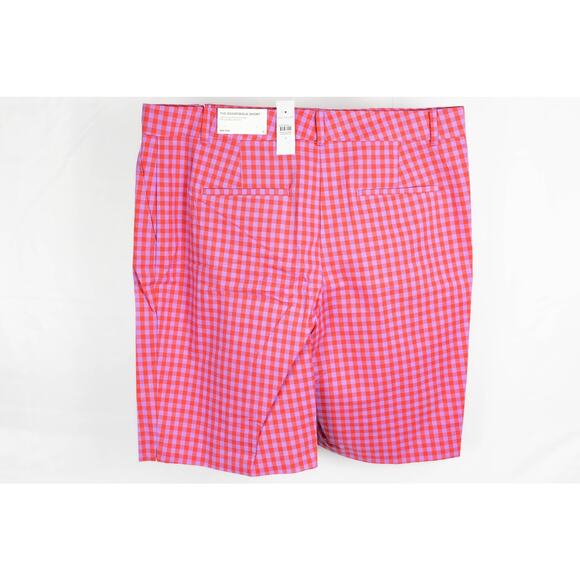 Ann Taylor Size 16 The Boardwalk Short Mid Rise Gingham Pink NWT - Picture 2 of 7